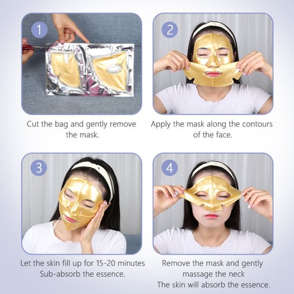 Hydra Face lift Gold Aloe Extract Collagen Facial Mask - Picture 15 of 16